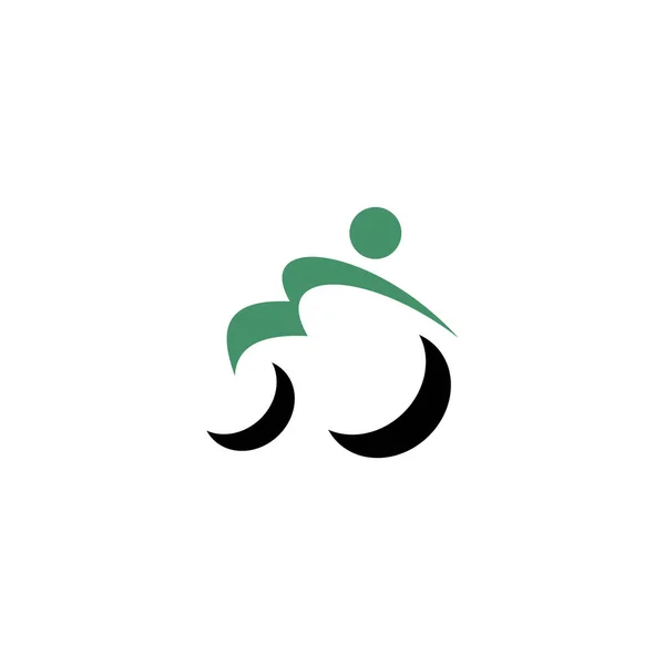 Motard Homme Course Logo Icône Vectoriel Design — Image vectorielle