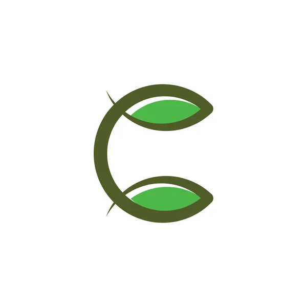 Bio Feuilles Lettre Logo Éco Icône Design — Image vectorielle
