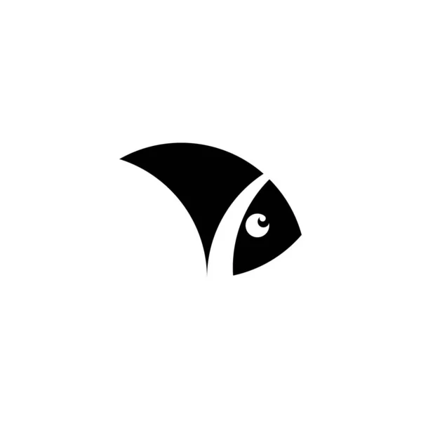 Svart Fisk Logotyp Vektor Ikon Design — Stock vektor