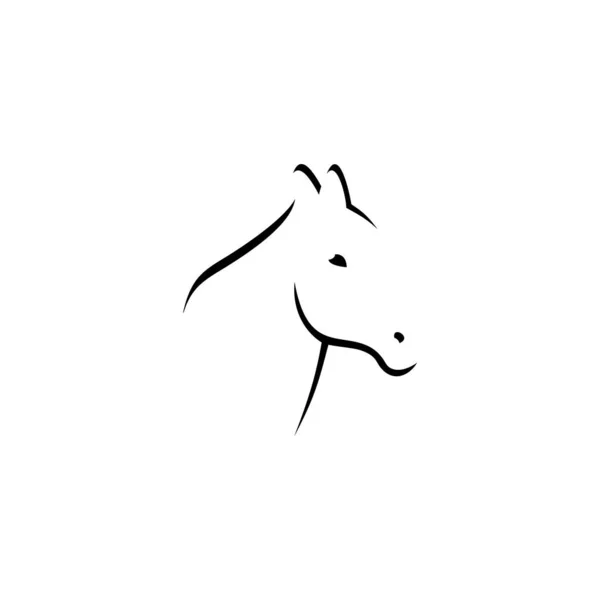 Cavalo Preto Vetor Logotipo Ícone Elemento Design — Vetor de Stock
