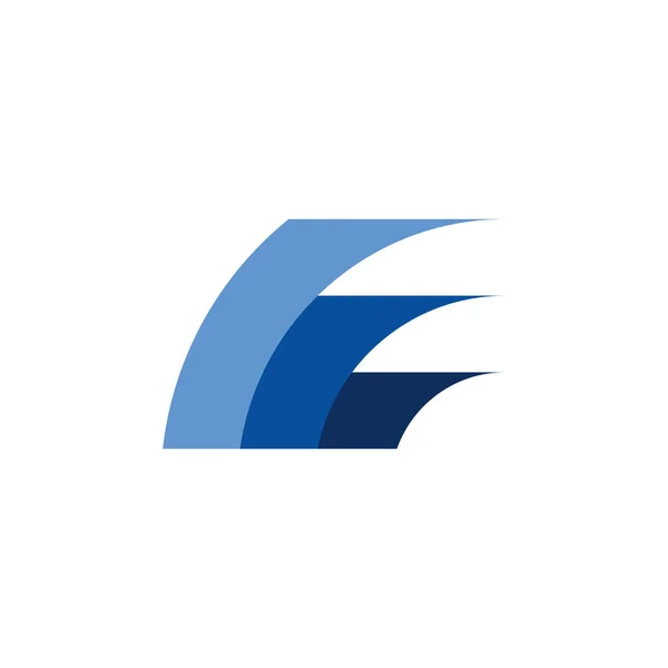 Lettre Bleue Icône Logo Géométrique — Image vectorielle
