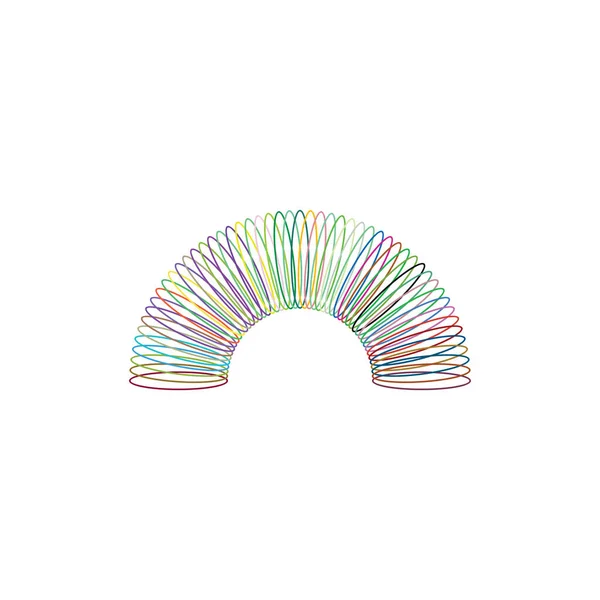Πολύχρωμο Ελατήριο Slinky Εικονίδιο Παιχνίδι Διάνυσμα Λογότυπο — Διανυσματικό Αρχείο