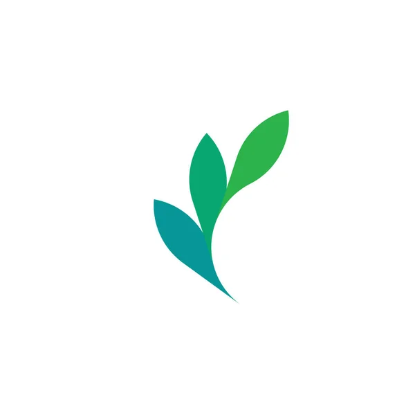 Çevre Yeşili Yapraklar Bitki Logosu Tasarımı — Stok Vektör