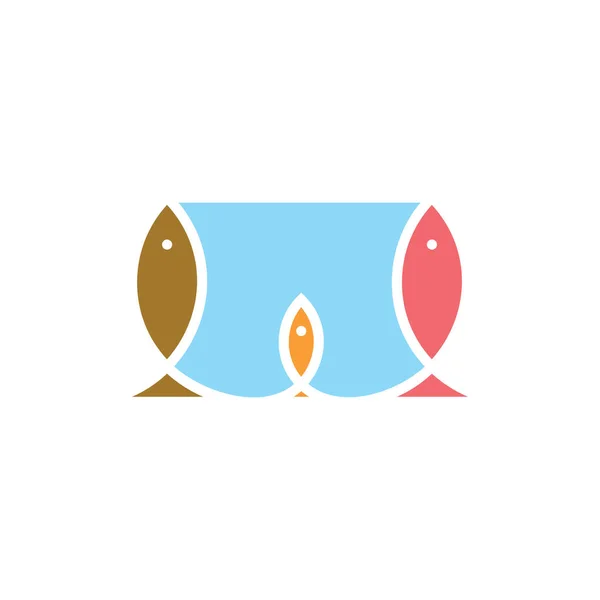 물고기 수족관 아이콘 디자인 — 스톡 벡터