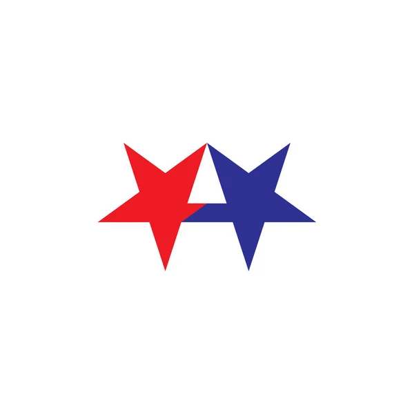 Carta Com Estrelas Design Vetor Logotipo — Vetor de Stock