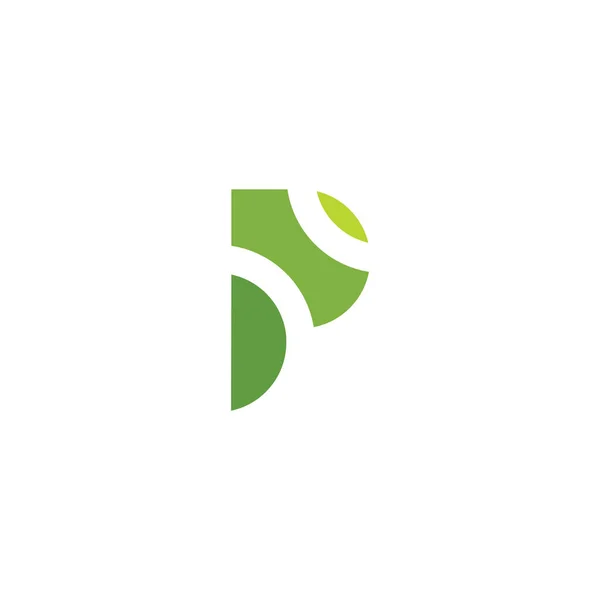 Betű Zöld Logó Ikon Design — Stock Vector
