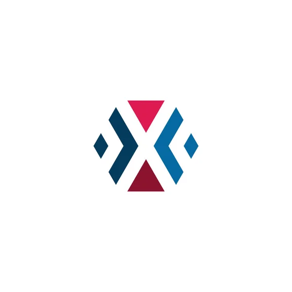 Litera Projekt Ikony Logo Sześciokąta — Wektor stockowy