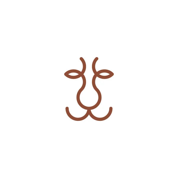 Лев Обличчя Геометрична Лінія Значок Логотип Векторний Символ — стоковий вектор