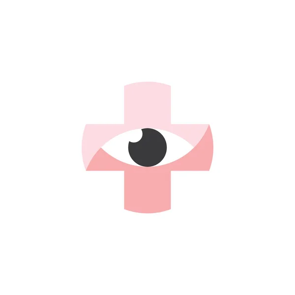 Ophthalmologist Eye Cross Logo Icon Vector — Stock Vector