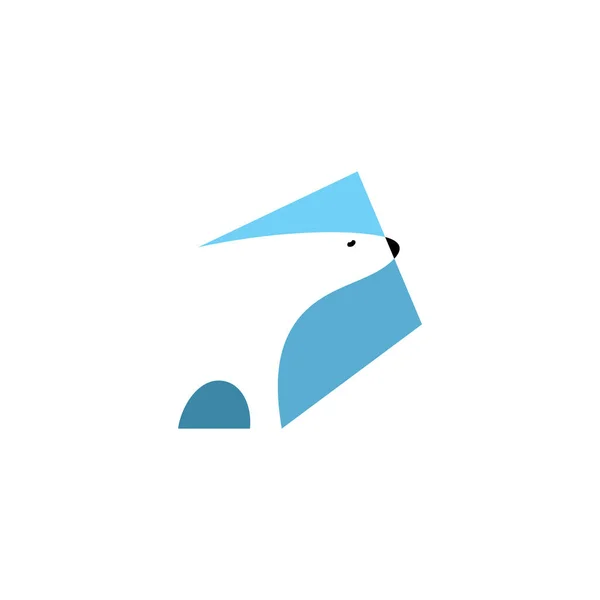 Ijsbeer Gestileerd Logo Icoon Vector Element — Stockvector