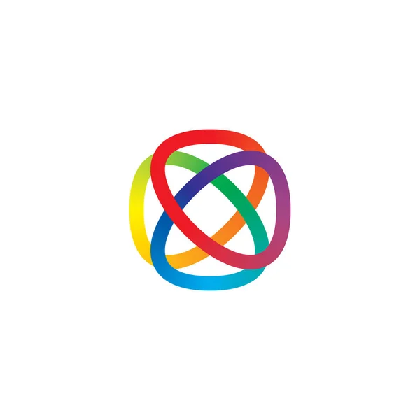 Rainbow Knot Elemen Logo Baris Infinity Vektor Ikon - Stok Vektor
