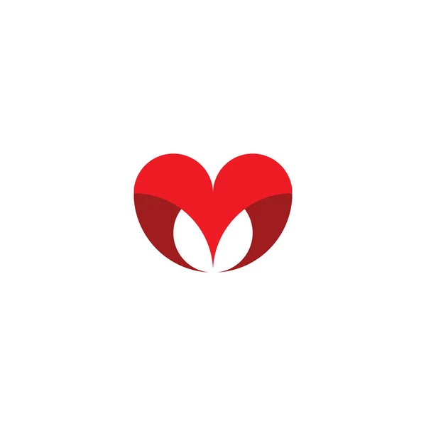 Lettre Rouge Coeur Logo Design — Image vectorielle
