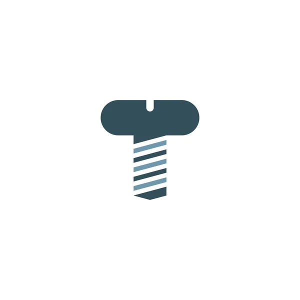 Schraube Buchstabe Logo Symbol Vektor Design — Stockvektor