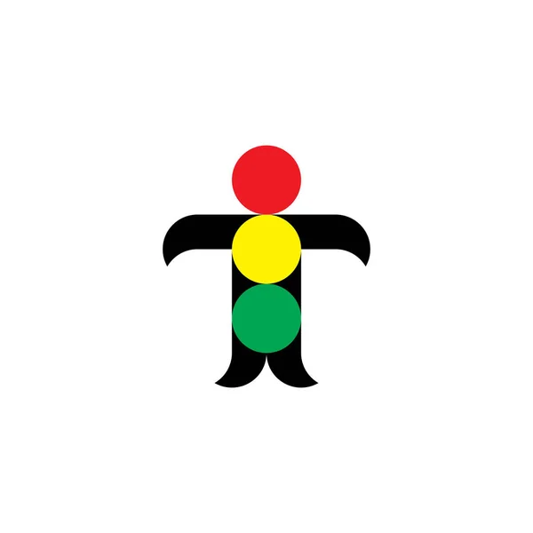 Semáforo Homem Vetor Logotipo Ícone Design —  Vetores de Stock
