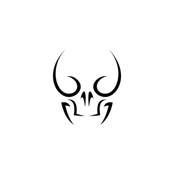Iskelet Kafatası Vektör Logo Tasarımı — Stok Vektör