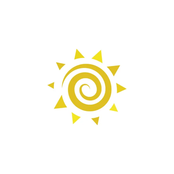 Spiral Sol Vektor Logotyp Ikon Designelement — Stock vektor