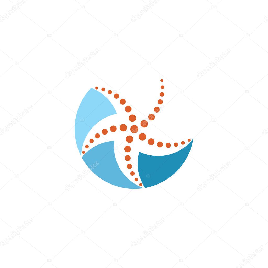 Sea star logo icon vector symbol design