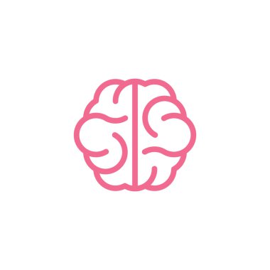 brain icon line vector logo design