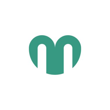 heart letter m logo icon design