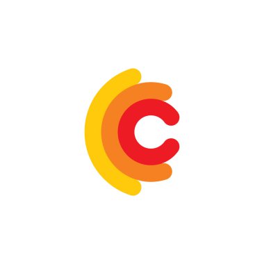 C harfi logo simge vektör tasarımı