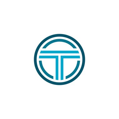 letter t circle logo vector design