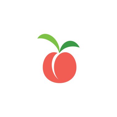 peach fruit logo icon vector clipart