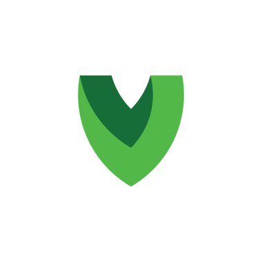 symbol letter v green logo icon vector 