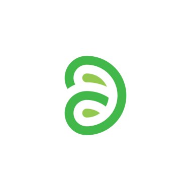 Yaprak logosu tasarımı olan bir bitki harfi