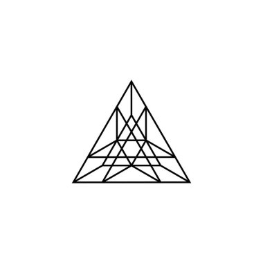 Üçgen yapı çizgisi soyut logo vektör tasarımı