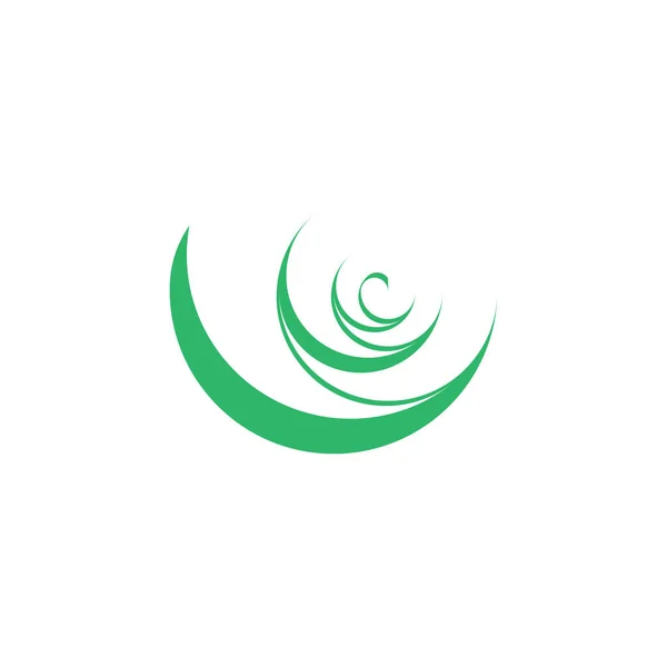 Abstrato Verde Primavera Onda Logotipo Vetor Design — Vetor de Stock