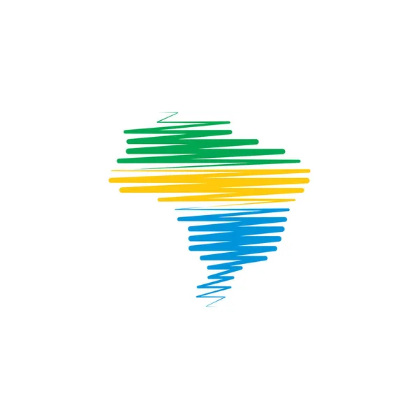 Brazil Brazilian Country Map Logo Vector Icon Clipart Design — Stock Vector