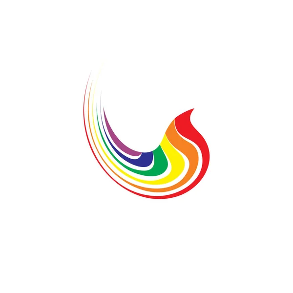 彩色彩虹鸟标识矢量图标设计 — 图库矢量图片