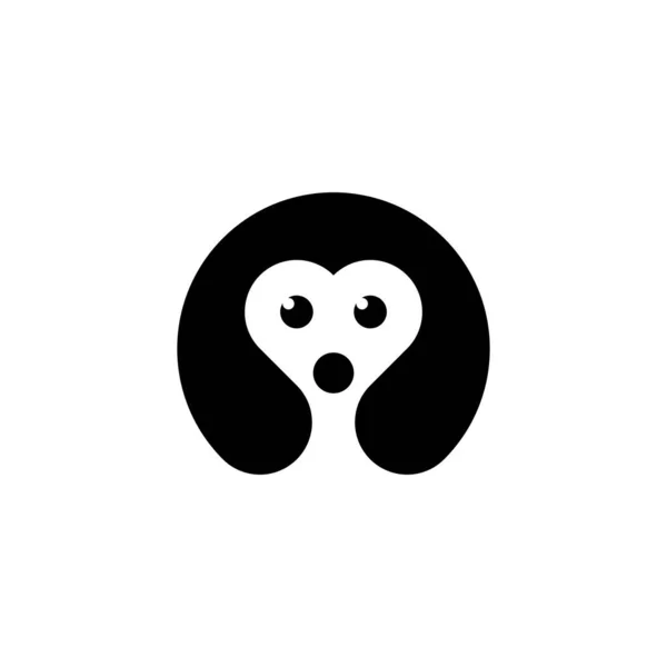 Słodkie Czarny Pudel Pies Pielęgnacja Logo Wektor Ikona Projekt — Wektor stockowy