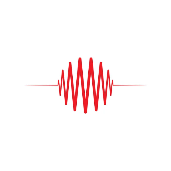 Сердце Импульсной Волны Логотип Векторной Иконки Дизайн — стоковый вектор