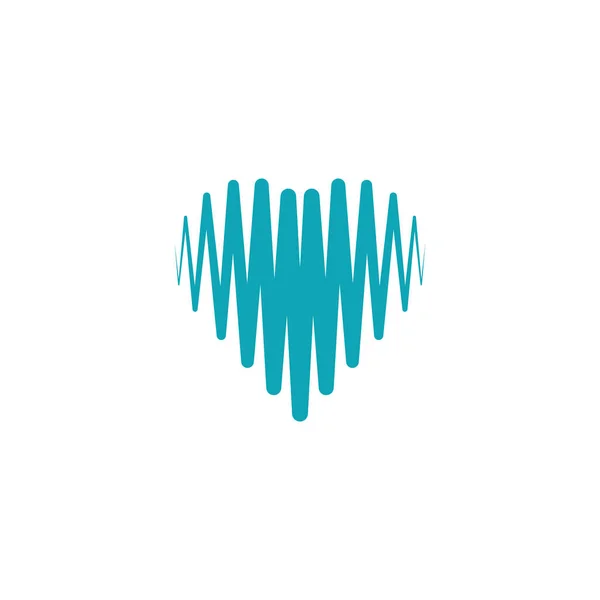 Heart Shape Pulse Logo Vector Design — Stock Vector