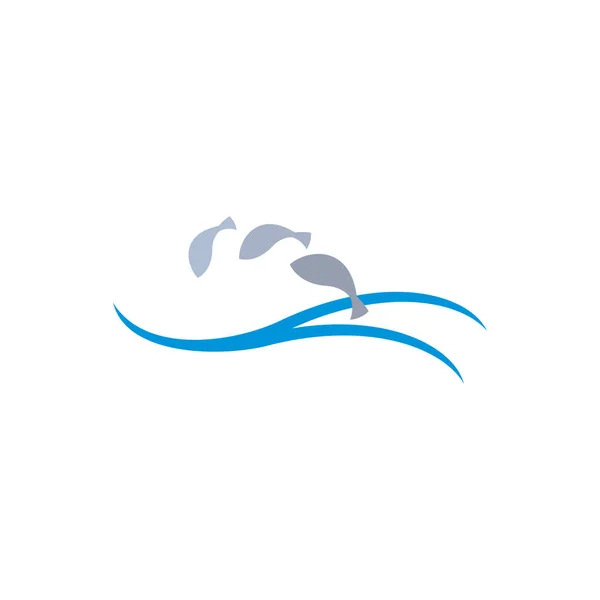 Poisson Sautant Logo Vecteur Clipart Design — Image vectorielle