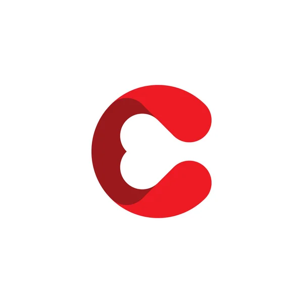 Letra Com Design Símbolo Vetor Logotipo Coração — Vetor de Stock