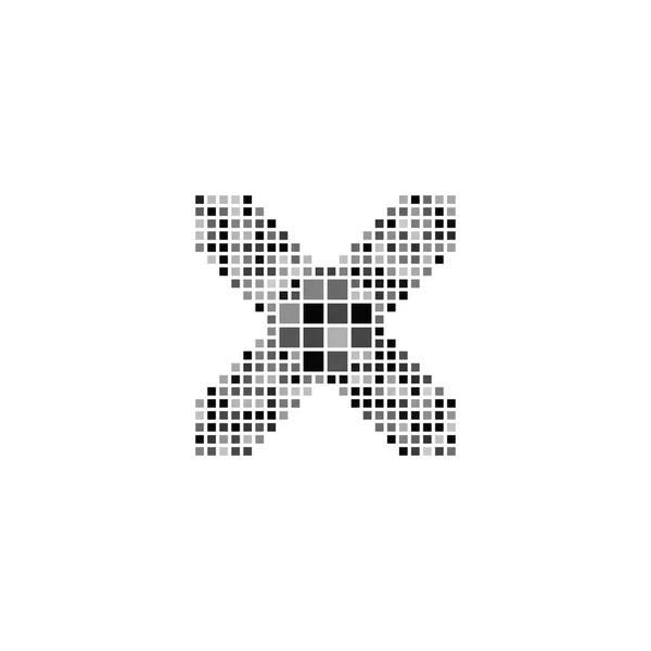 Bokstav Pixlar Data Vektor Logotyp Ikon Design — Stock vektor