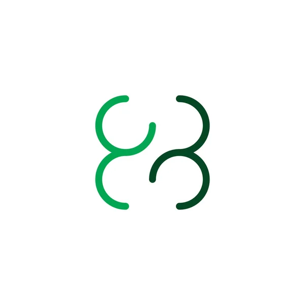 Harfi Logo Yeşil Çizgi Sanat Vektörü Tasarımı — Stok Vektör