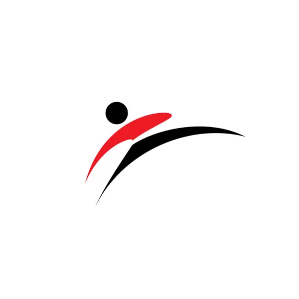 Kampfkunst Bein Kick Logo Vektor Design — Stockvektor
