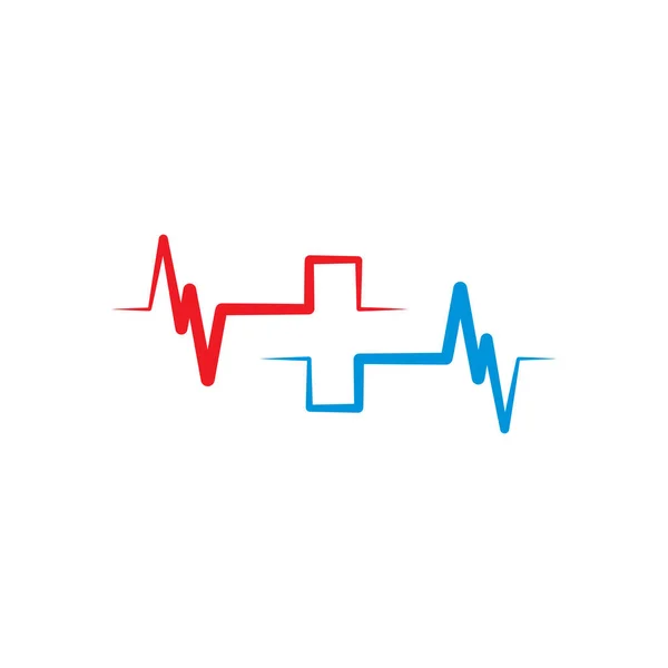Lékařské Nemocniční Logo Kříž Puls Design — Stockový vektor