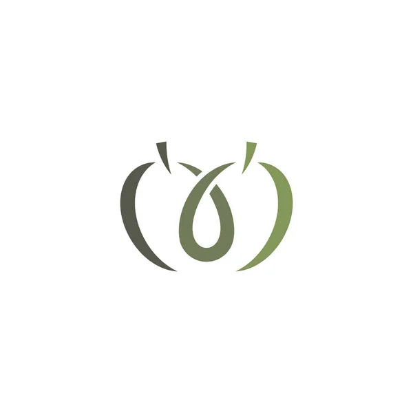 オリーブハートのロゴベクトルアイコンデザイン — ストックベクタ