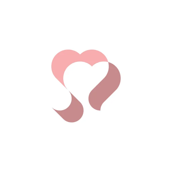 Roze Hart Lint Logo Vector Ontwerp — Stockvector