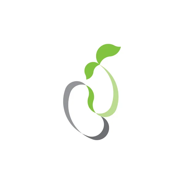 Keimung Keimen Vektor Symbol Korn Logo Design — Stockvektor