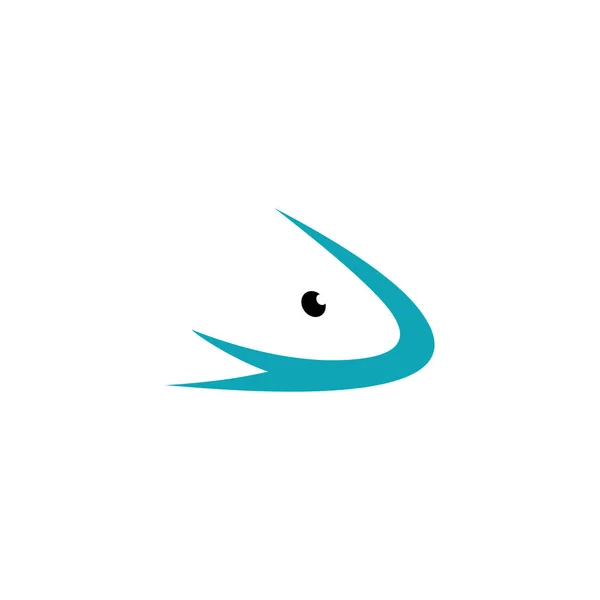 Haai Negatieve Ruimte Logo Vector Pictogram Ontwerp — Stockvector