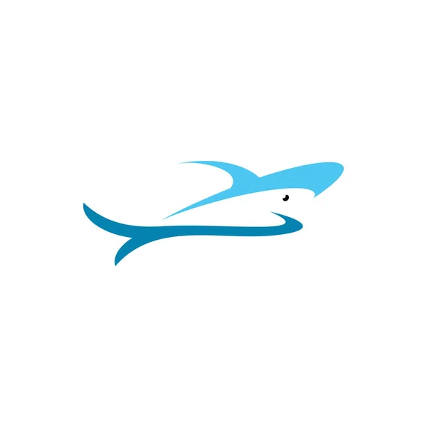 Haai Gestileerd Logo Vector Pictogram Ontwerp — Stockvector