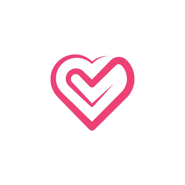 Stilize Kalp Aşk Gül Logo Vektör Clipart Tasarımı — Stok Vektör