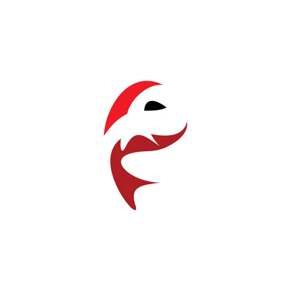Stilize Edilmiş Kırmızı Balık Logosu Vektör Tasarımı — Stok Vektör