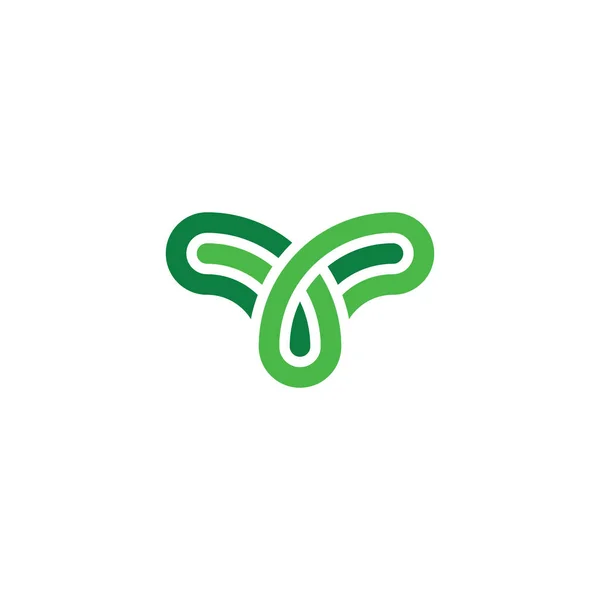 Lettre Vert Logo Vectoriel Icône Design — Image vectorielle