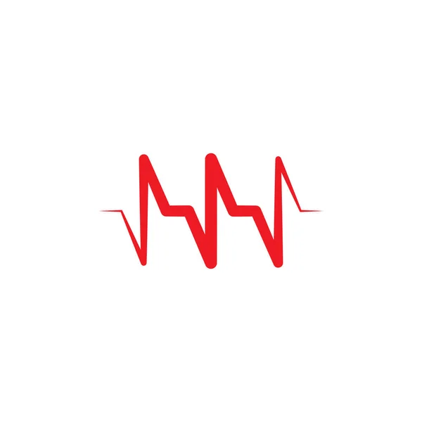 Onda Coração Pulso Logotipo Vetor Design — Vetor de Stock